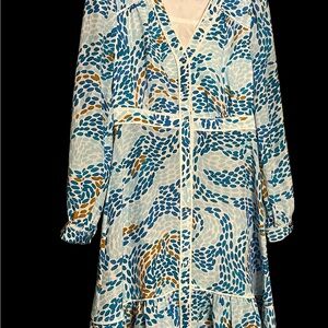 Marie Oliver Blue Patterned Dress 4